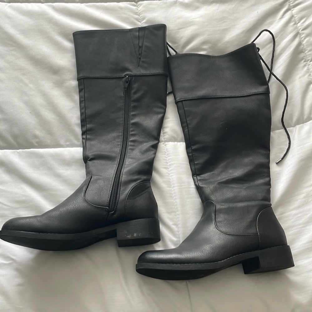 Black zip up boots